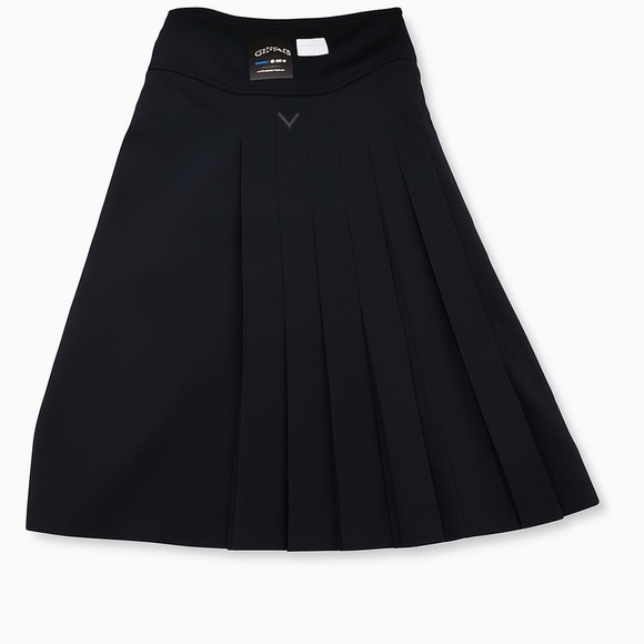 Callaway Black Midi A-Line Pleated Skort - Picture 1 of 8